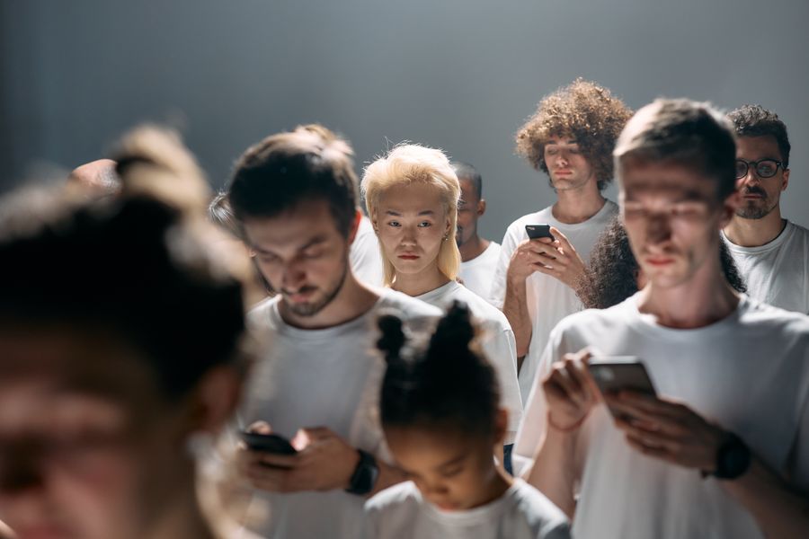 Marketing team discussing a custom social media strategy